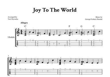 Joy To The World - Fingerstyle Ukulele (with TAB) (arr. Yuri Noronha)