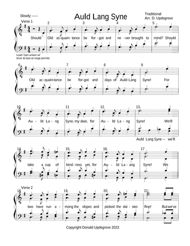 Auld Lang Syne (arr. Donald B. Updegrove)