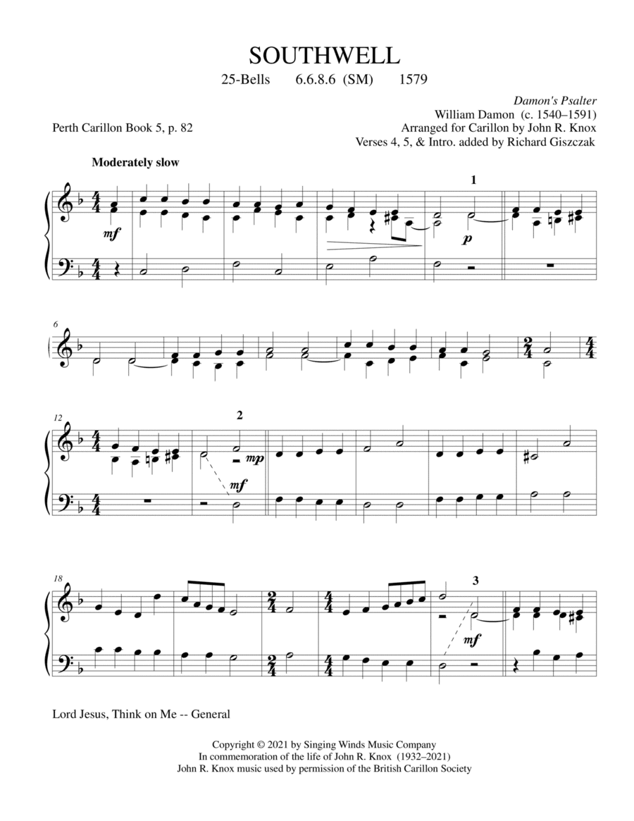 25B. SOUTHWELL (arr. John R. Knox & Richard Giszczak)