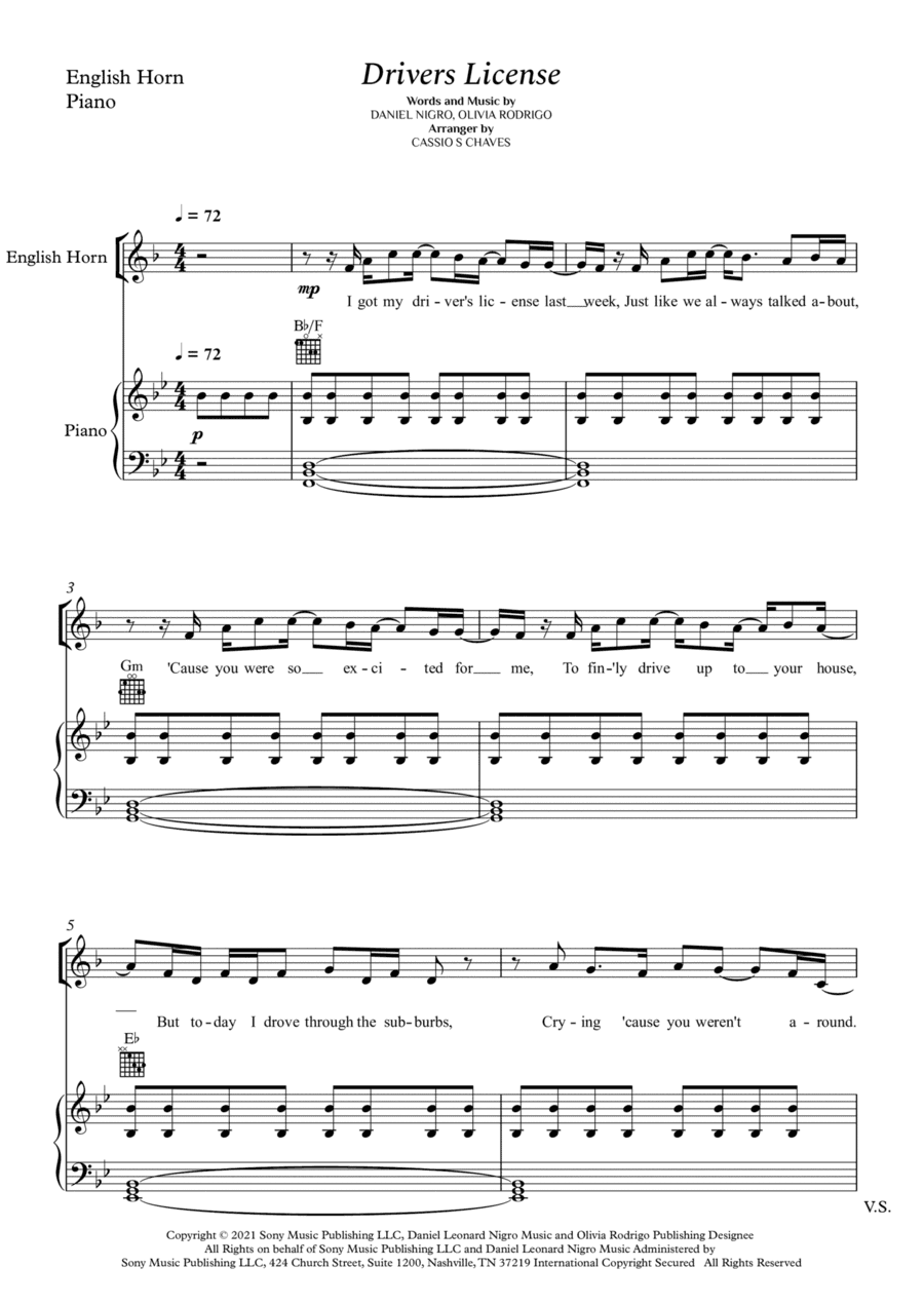 Drivers License (arr. Cássio Silva Chaves)