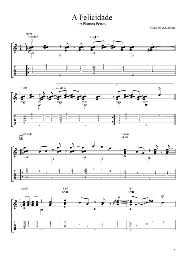 A Felicidade (arr. Plamen Petrov)