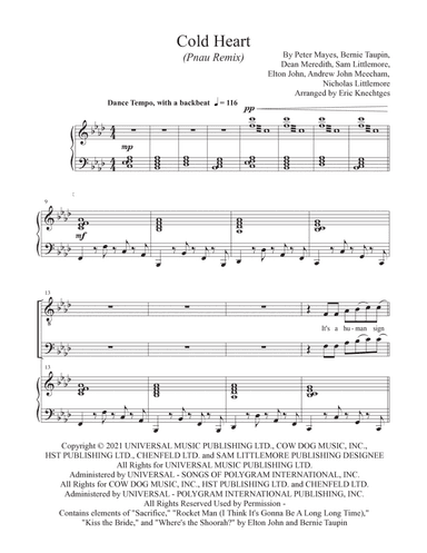 Cold Heart (pnau Remix) (arr. Eric Knechtges)