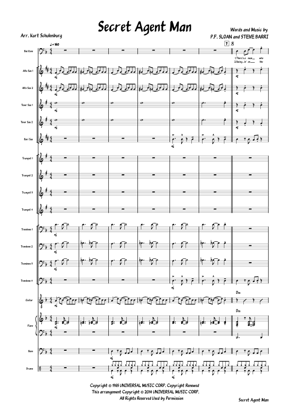 Secret Agent Man (arr. Kurt Schulenburg)