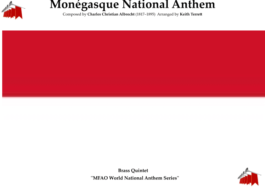 Monégasque (Monaco) National Anthem for Brass Quintet (MFAO World National Anthem Series) (arr. Keith Terrett)