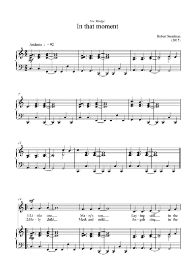 In That Moment (a contemporary Christmas carol)