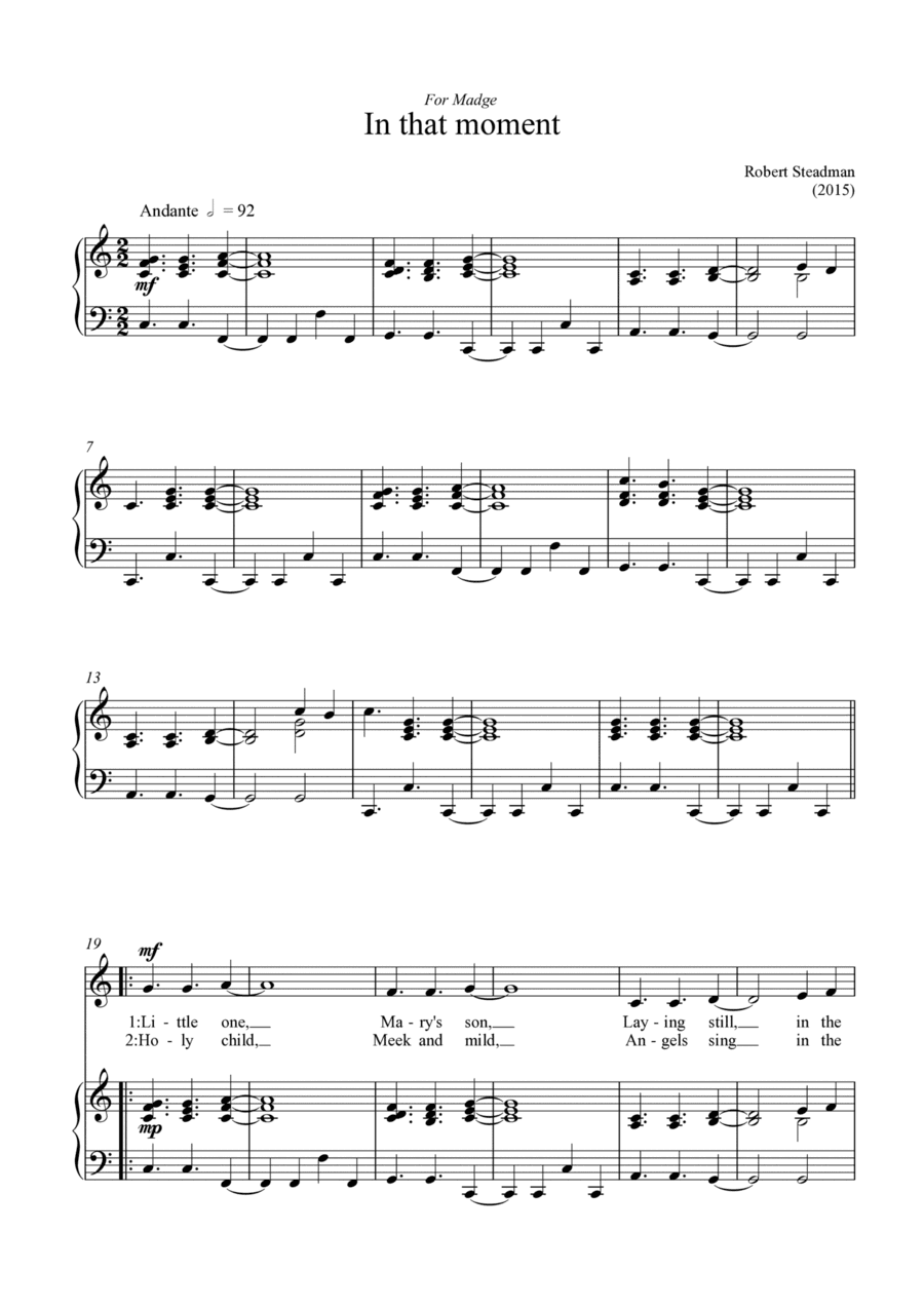 In That Moment (a contemporary Christmas carol)