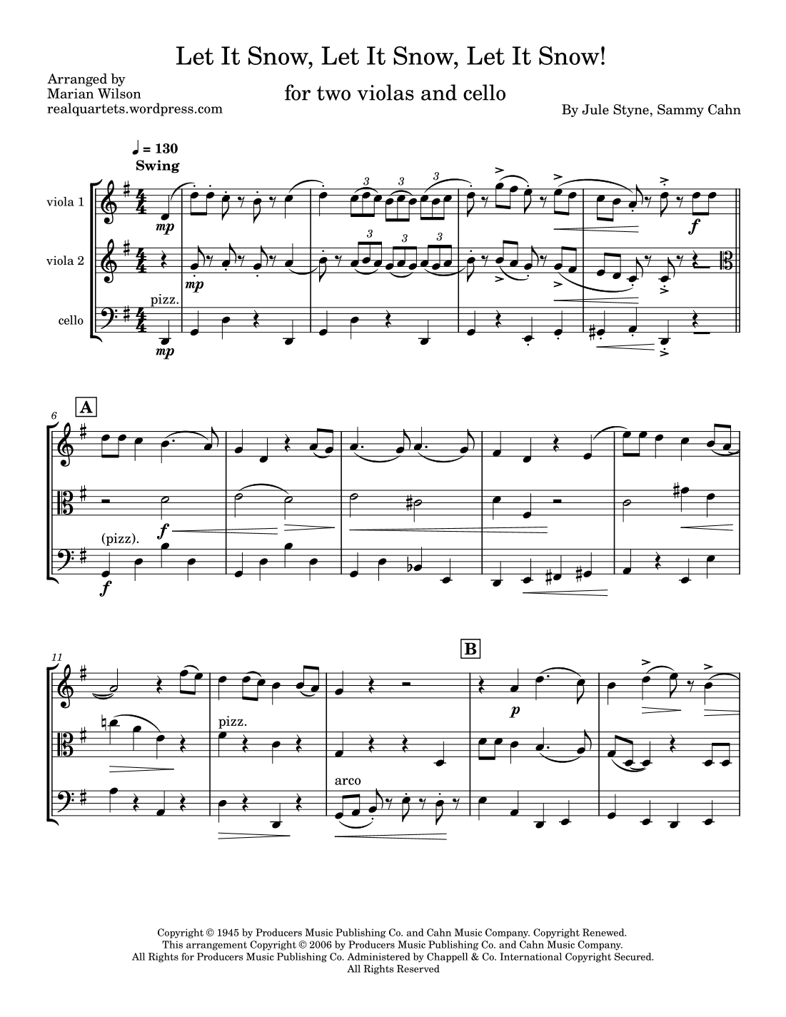 Let It Snow! Let It Snow! Let It Snow! (arr. Marian Wilson)