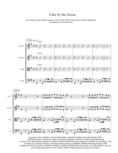 Cake By The Ocean (arr. Joe Deninzon)