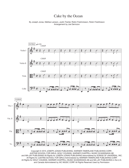Cake By The Ocean (arr. Joe Deninzon)