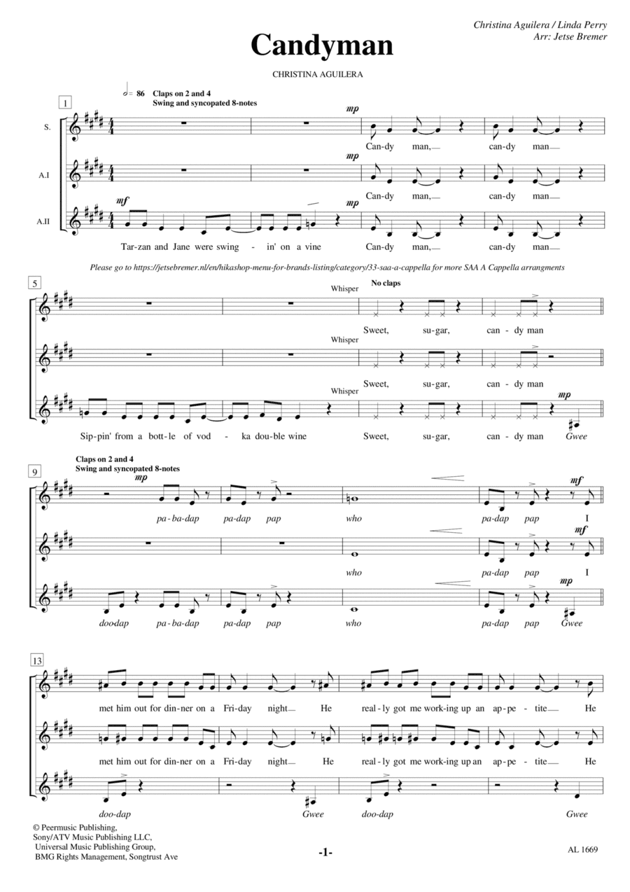 Candyman (arr. Jetse Bremer)