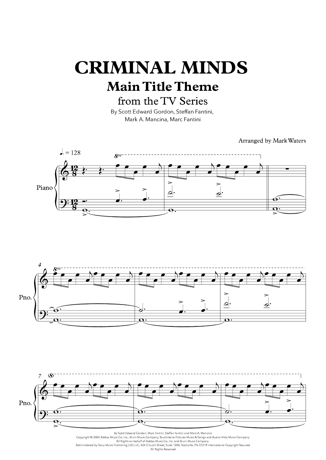 Criminal Minds Main Title (arr. Mark Waters)