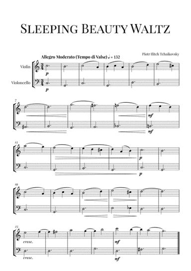 Tchaikovsky: Sleeping Beauty Waltz for Violin and Cello (String Duet) (arr. Cadenza Editions)