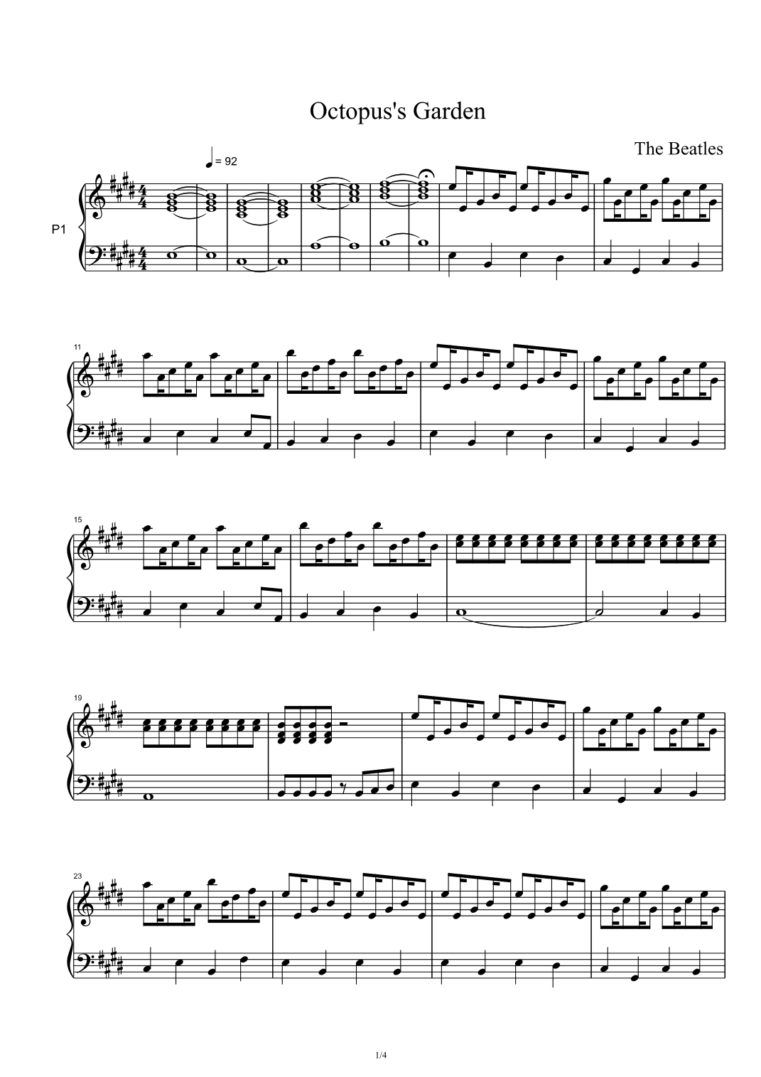 Octopus's Garden (arr. The Beatles)