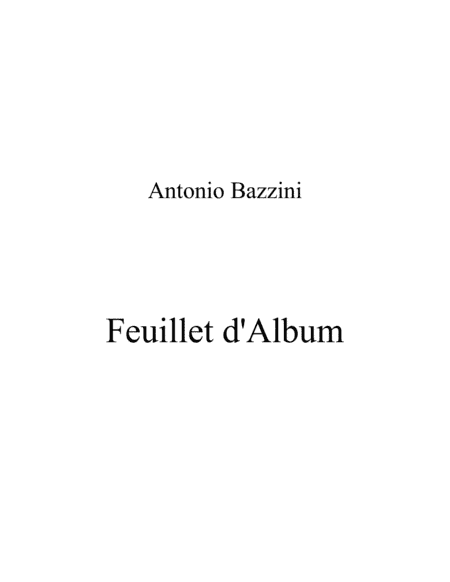 Feuillet d'Album (arr. Nick Lacanski)