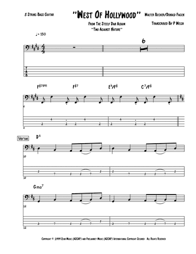 West Of Hollywood (arr. Accubass)