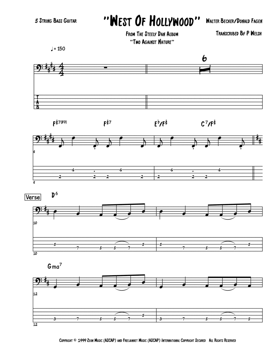 West Of Hollywood (arr. Accubass)