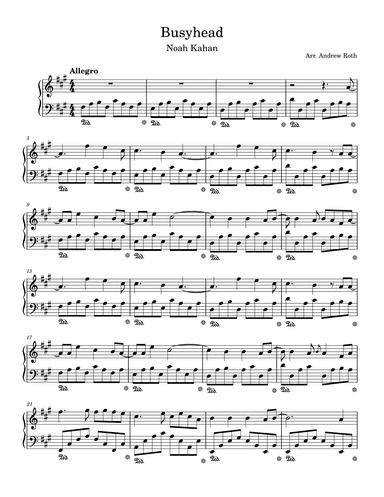 Busyhead (arr. Andrew Paul Roth)
