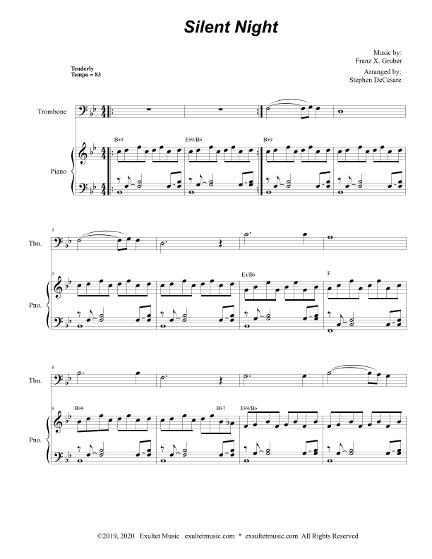 Silent Night (Trombone solo and Piano) (arr. Stephen DeCesare)