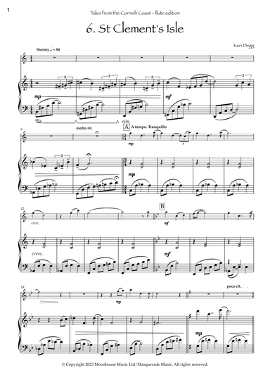 St Clement's Isle (from Tales from the Cornish Coast) Flute & Piano. By Keri Degg