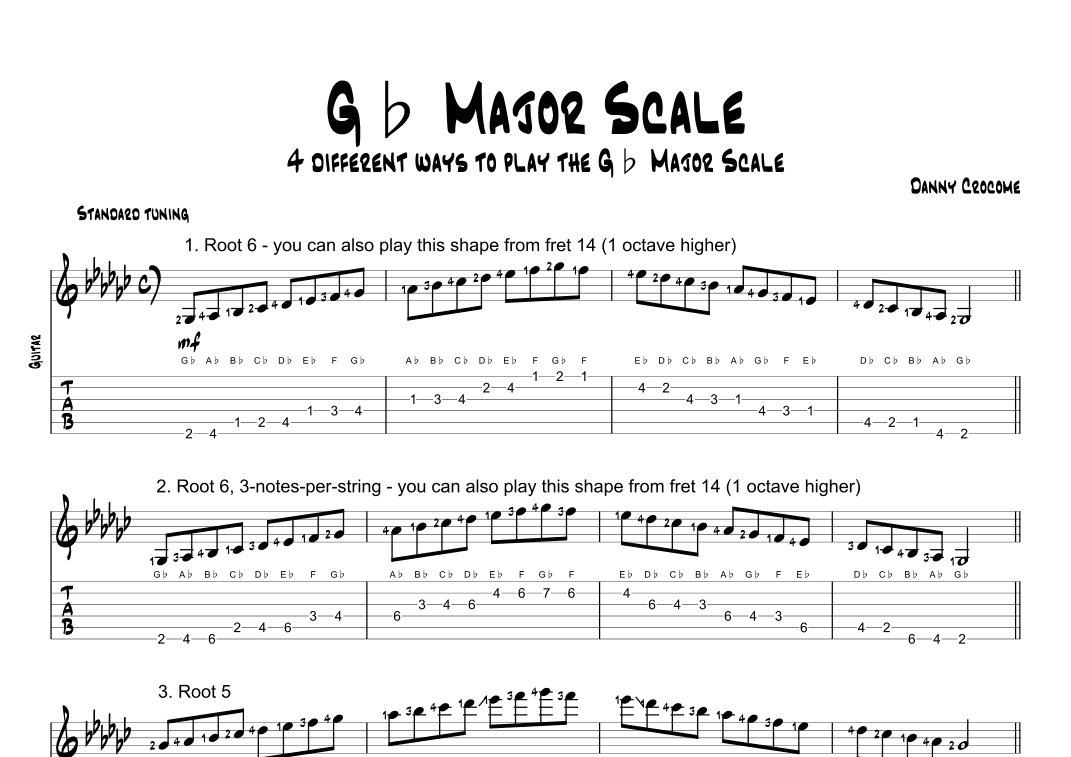 Gb Major Scale (4 Ways to Play)