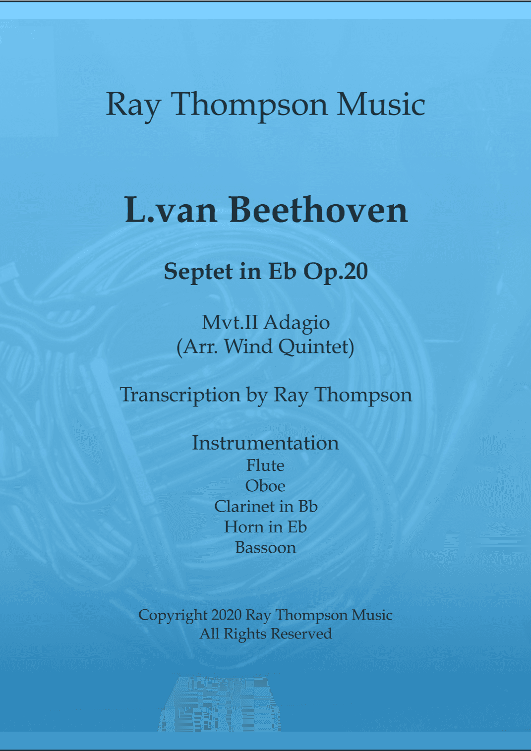 Beethoven: Septet in Eb major Op.20 Mvt.II Adagio - wind quintet (arr. Ray Thompson)