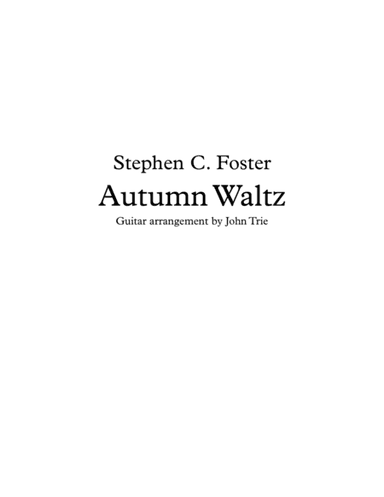 Autumn Waltz (arr. John Trie)