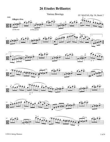 Mazas, Etudes for Viola Op 36, Book 2, No.44 (arr. String Masters)