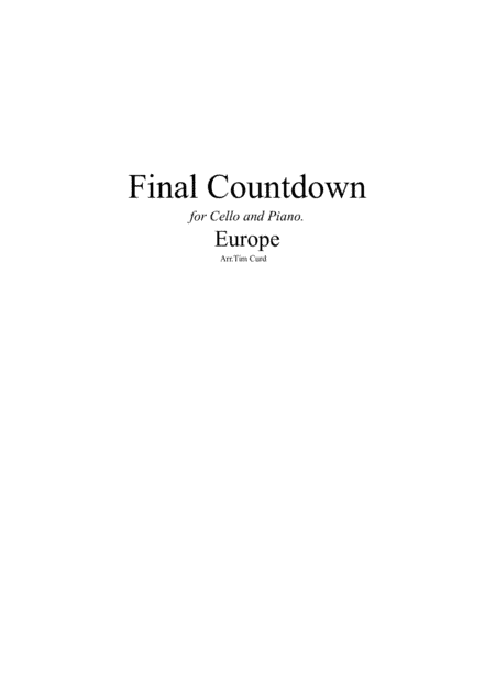Final Countdown (arr. Tim Curd.)