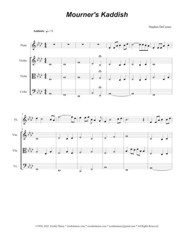 Mourner's Kaddish (Chamber Orchestra Version)