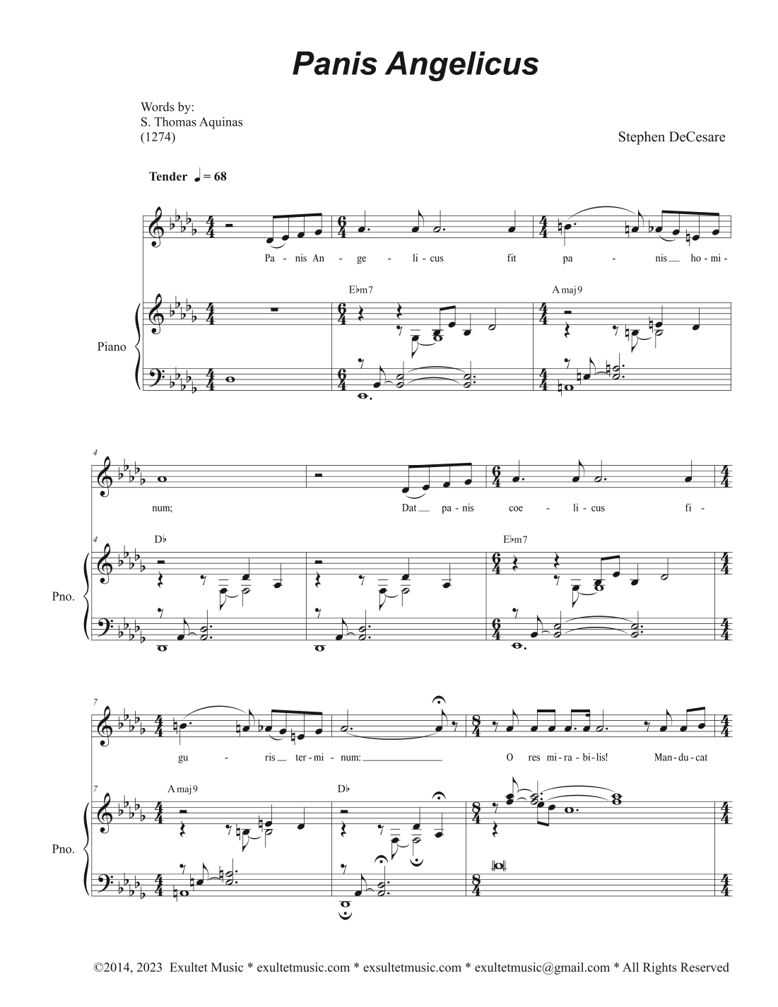 Panis Angelicus (Vocal solo - High Key)
