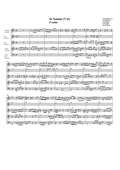 In Nomine no.17 a5 (arrangement for 5 recorders) (arrangement for 5 recorders) (arr. Gil Garty)