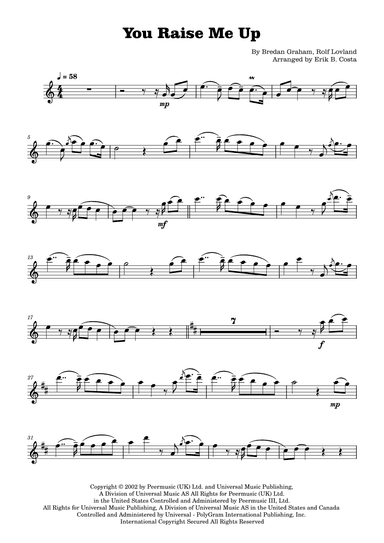 You Raise Me Up (arr. Erik B. Costa)