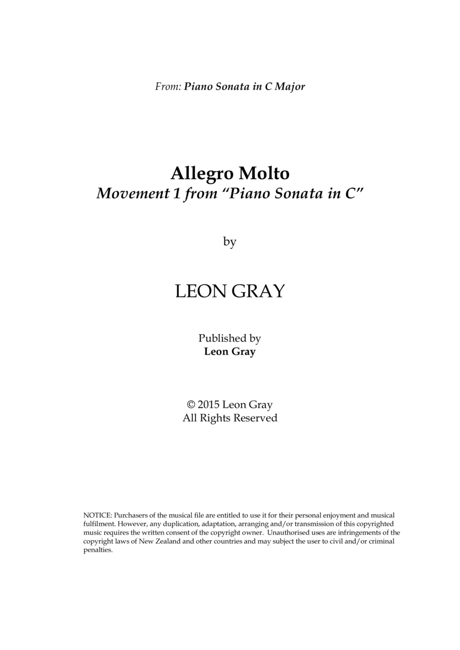 Piano Sonata 1_1 Allegro Molto © 2015 Leon Gray
