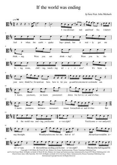 If The World Was Ending (arr. Manuela Cabral)