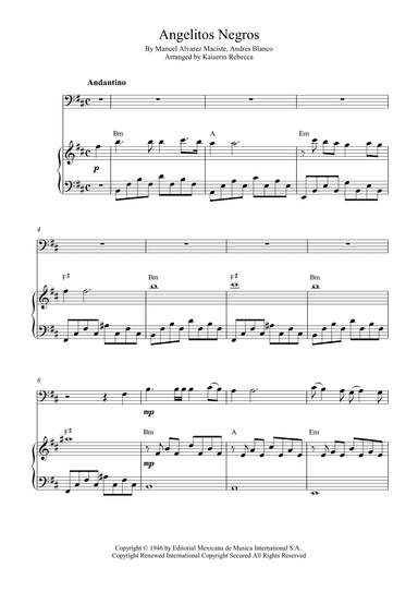 Angelitos Negros (arr. Kaiserin Rebecca)