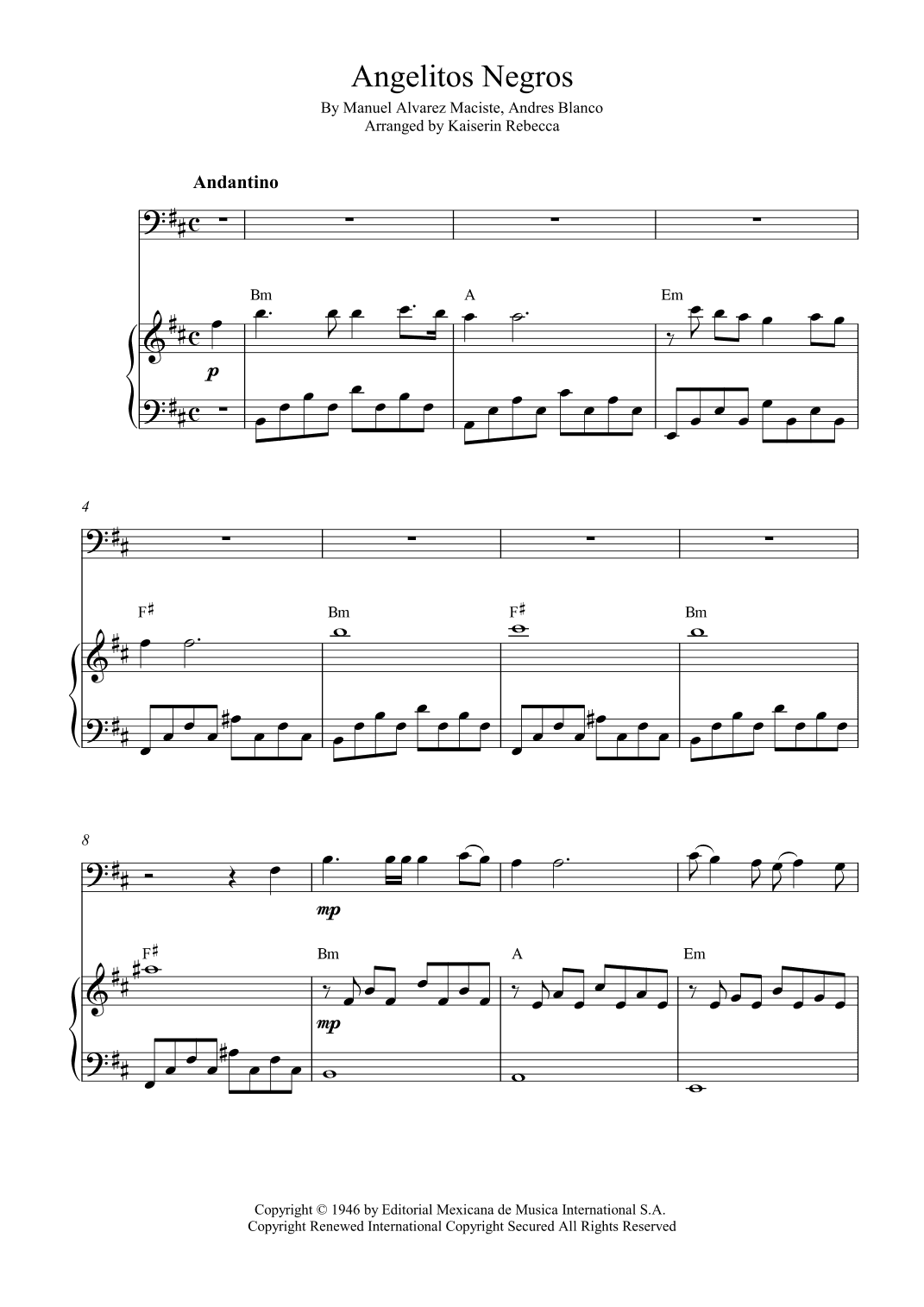 Angelitos Negros (arr. Kaiserin Rebecca)