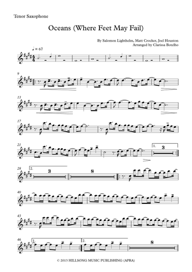 Oceans (where Feet May Fail) (arr. Clarissa Botelho)