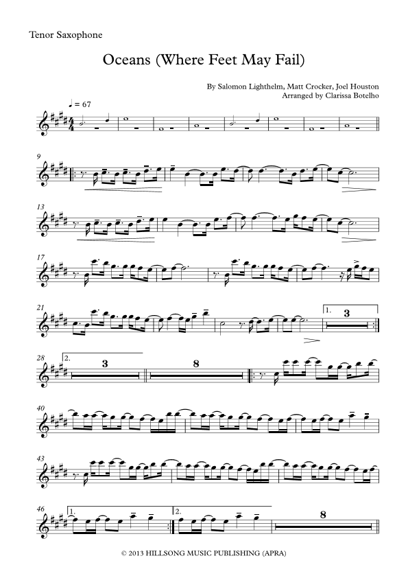 Oceans (where Feet May Fail) (arr. Clarissa Botelho)
