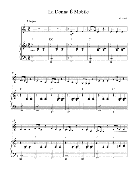 La Donna È Mobile (arr. Kaiserin Rebecca)