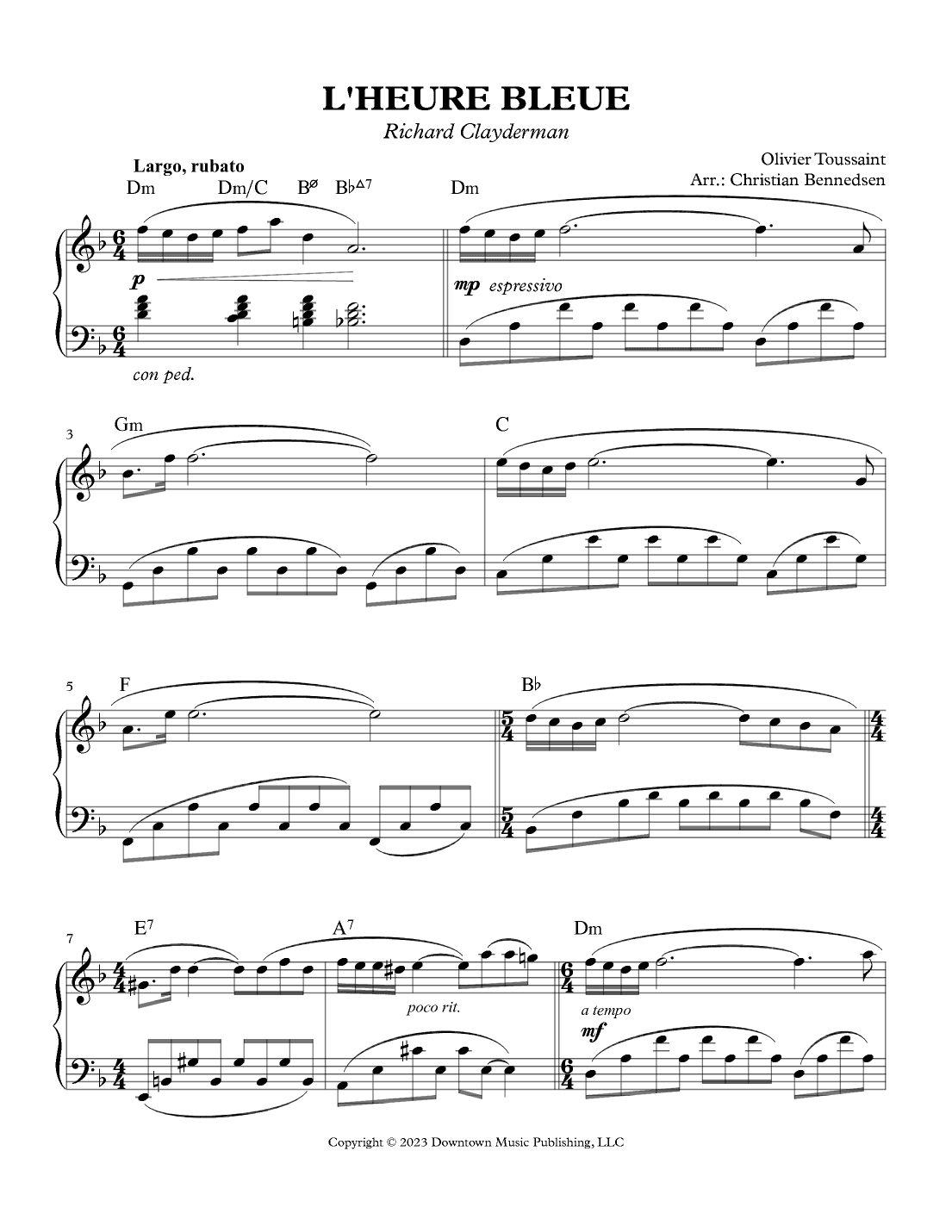 L'heure Bleue (arr. Christian Bennedsen)
