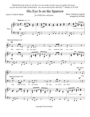 His Eye Is on the Sparrow (arr. arranged by Ed Rush)