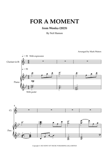 For A Moment (arr. Mark Waters)