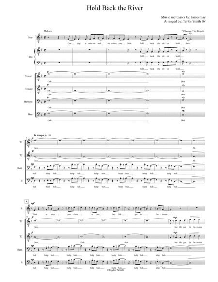 Hold Back The River (arr. Taylor Smith)