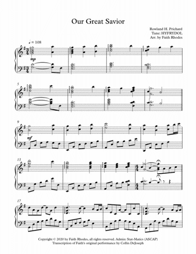 Our Great Savior (arr. Faith Rhodes)