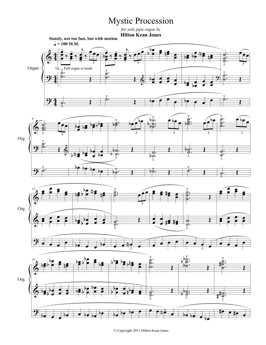 Mystic Procession for pipe organ
