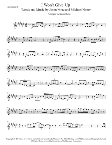 I Won't Give Up (arr. Kevin Busse)