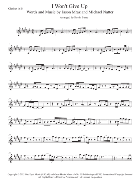 I Won't Give Up (arr. Kevin Busse)