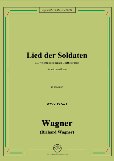 R. Wagner-Lied der Soldaten,in B Major,WWV 15 No.1 (arr. OSM Press)