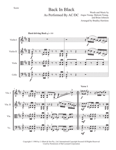 Back In Black (arr. Bradley Hawkins)