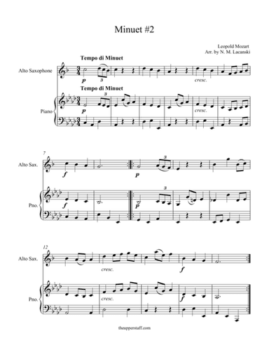 Minuet #2 (arr. Nick Lacanski)